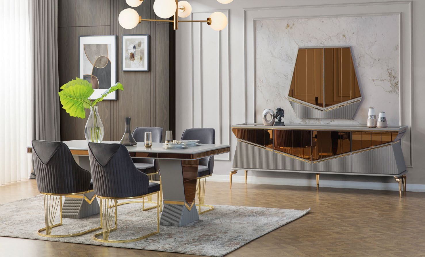 24 MILANO Lüx Selenit Esszimmer – Bild 1