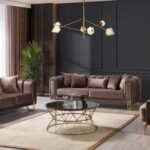 ALMIRA Sofa Set (Braun/Silber)